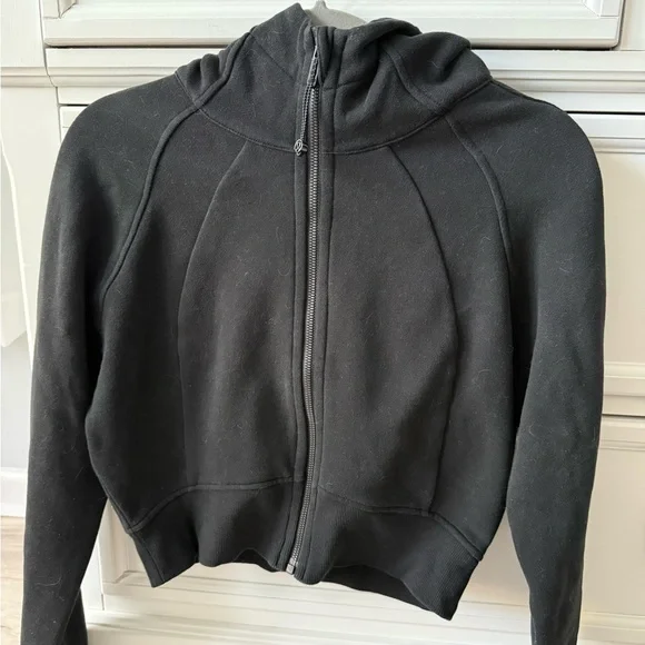 Like new lululemon scuba crop full zip hoodie jacket black 8 - Picture 3 of 5